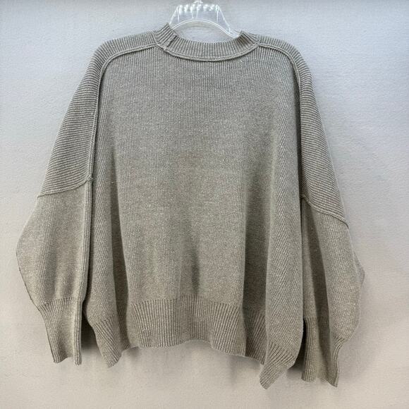 Free People Sweater Women's M Grey Easy Street Oversized Tunic Winter Cozy - Picture 2 of 10